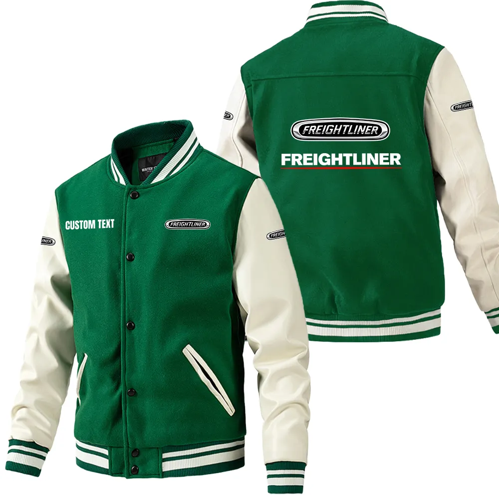 freightliner leder baseballjacke fr auto fans rmel mit all over print personalisierbar mit wunschname car1801112100 grn reayh