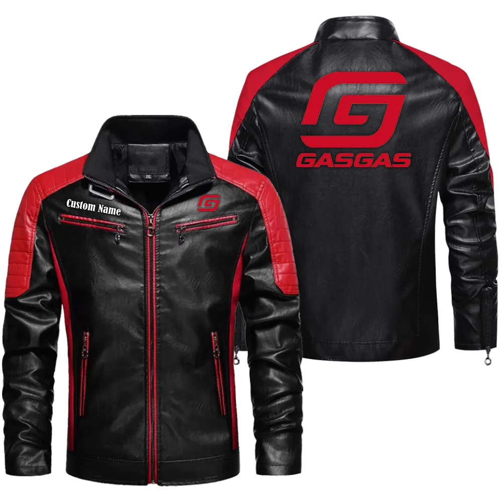 gas gas custom herren lederjacke fr autoliebhaber perfektes geschenk mit namen car0401022151 rot gmir7