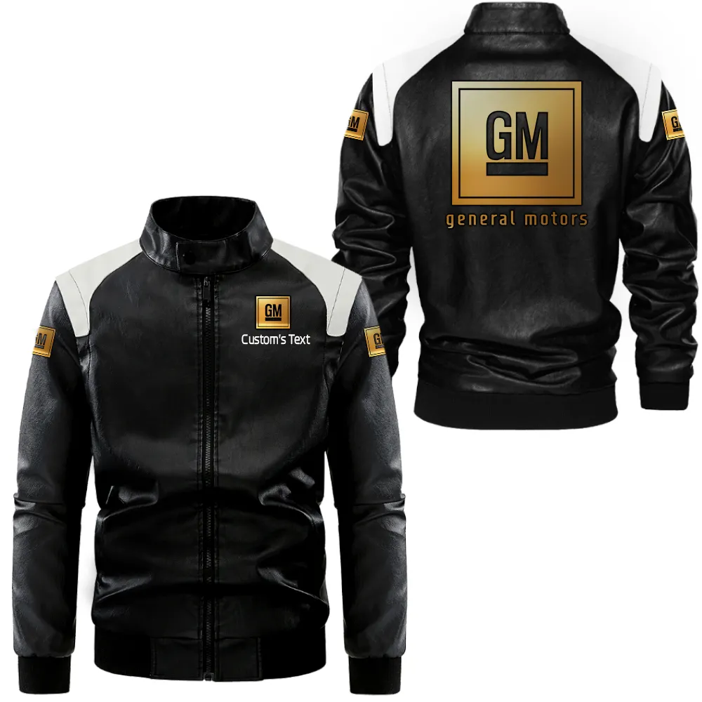 general motors lederjacke in schwarz wei fr auto fans allover print personalisierbar mit wunschname car0801062156