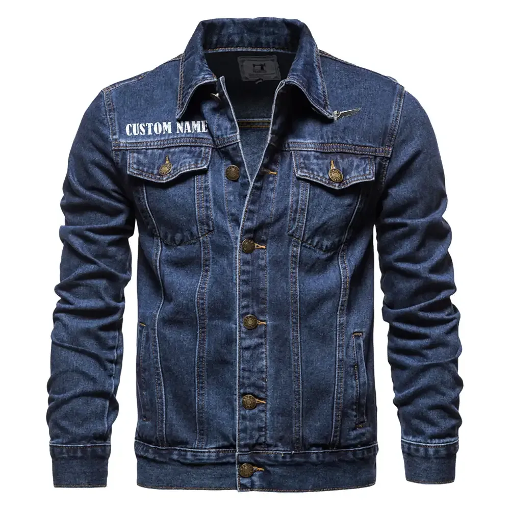 Goldwing Jeansjacke für Auto-Fans – Vintage-Stil mit Wunschname personalisierbar CAR1901132127 - Dunkelblau