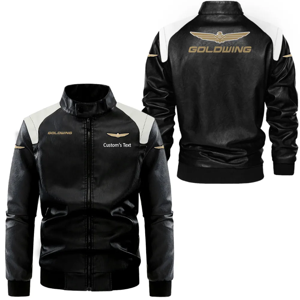 goldwing lederjacke in schwarz wei fr auto fans allover print personalisierbar mit wunschname car0801062161 j47fi