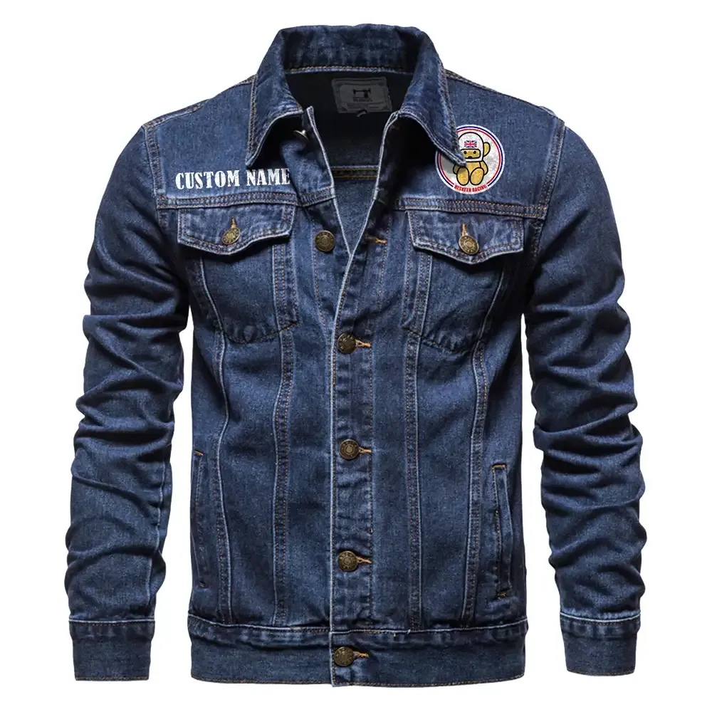 Hesketh Jeansjacke für Auto-Fans – Vintage-Stil mit Wunschname personalisierbar CAR1901132130 - Dunkelblau