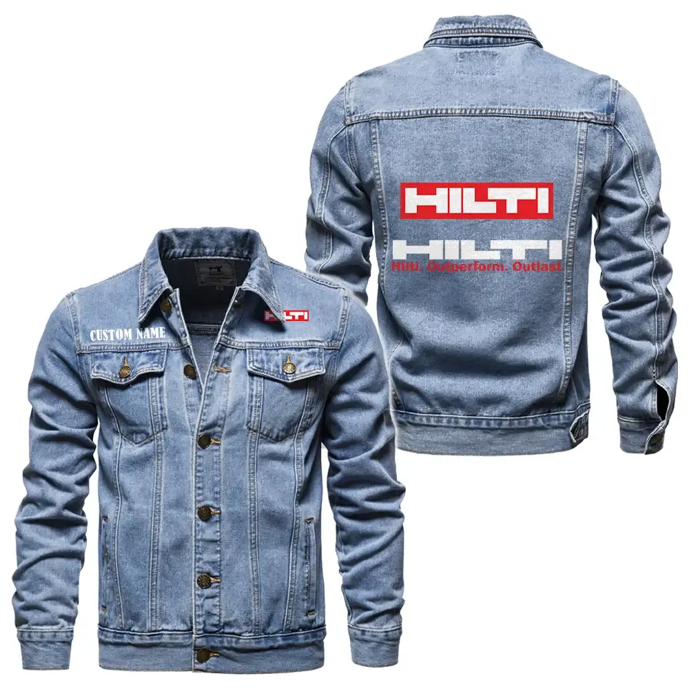 Hilti Jeansjacke für Auto-Fans – Vintage-Stil mit Wunschname personalisierbar CAR1901132132 - Hellblau