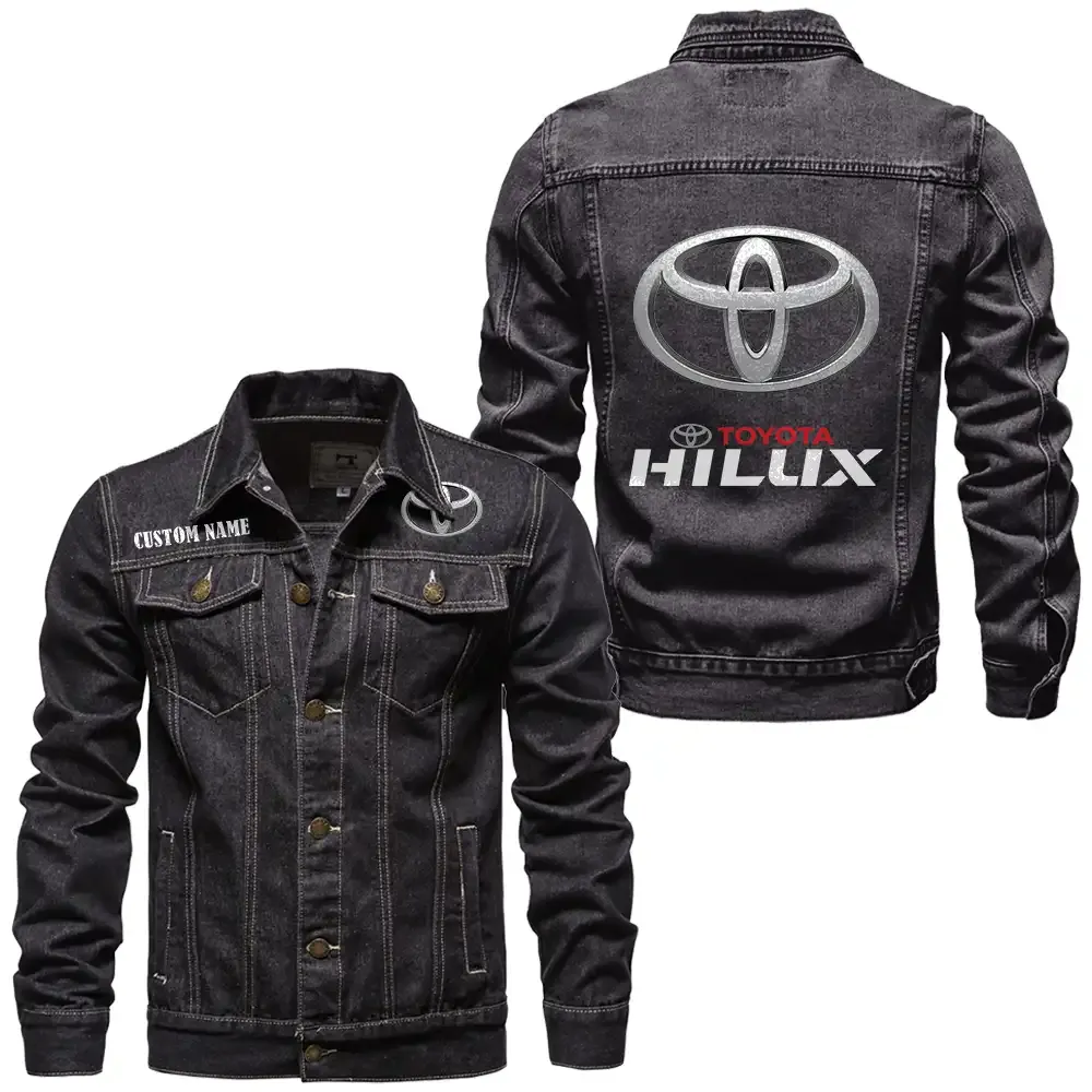 hilux jeansjacke fr auto fans vintage stil mit wunschname personalisierbar car1901132133 schwarz g98af