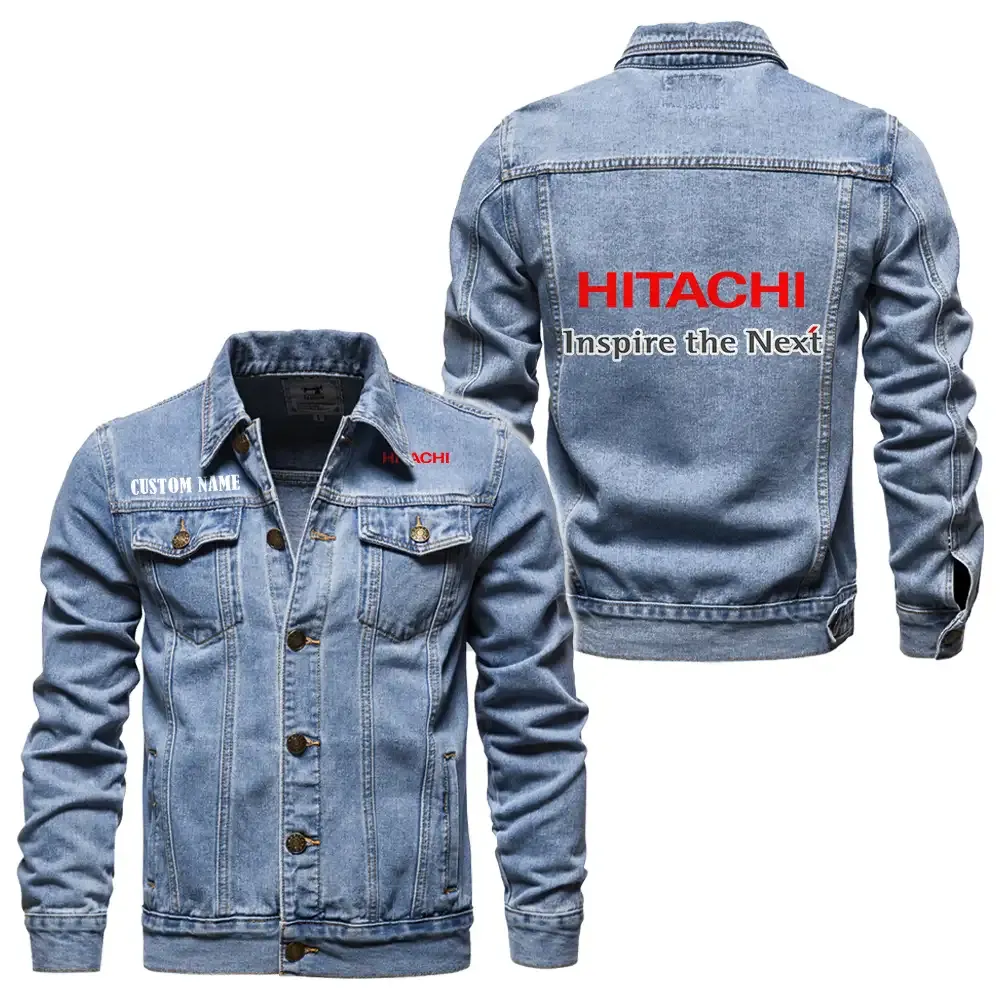 Hitachi Jeansjacke für Auto-Fans – Vintage-Stil mit Wunschname personalisierbar CAR1901132134 - Hellblau