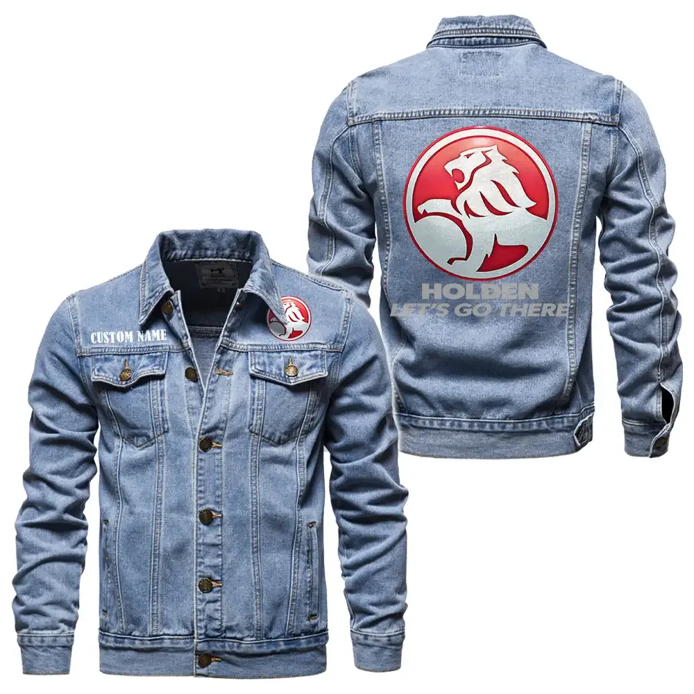 Holden Jeansjacke für Auto-Fans – Vintage-Stil mit Wunschname personalisierbar CAR1901132136 - Hellblau