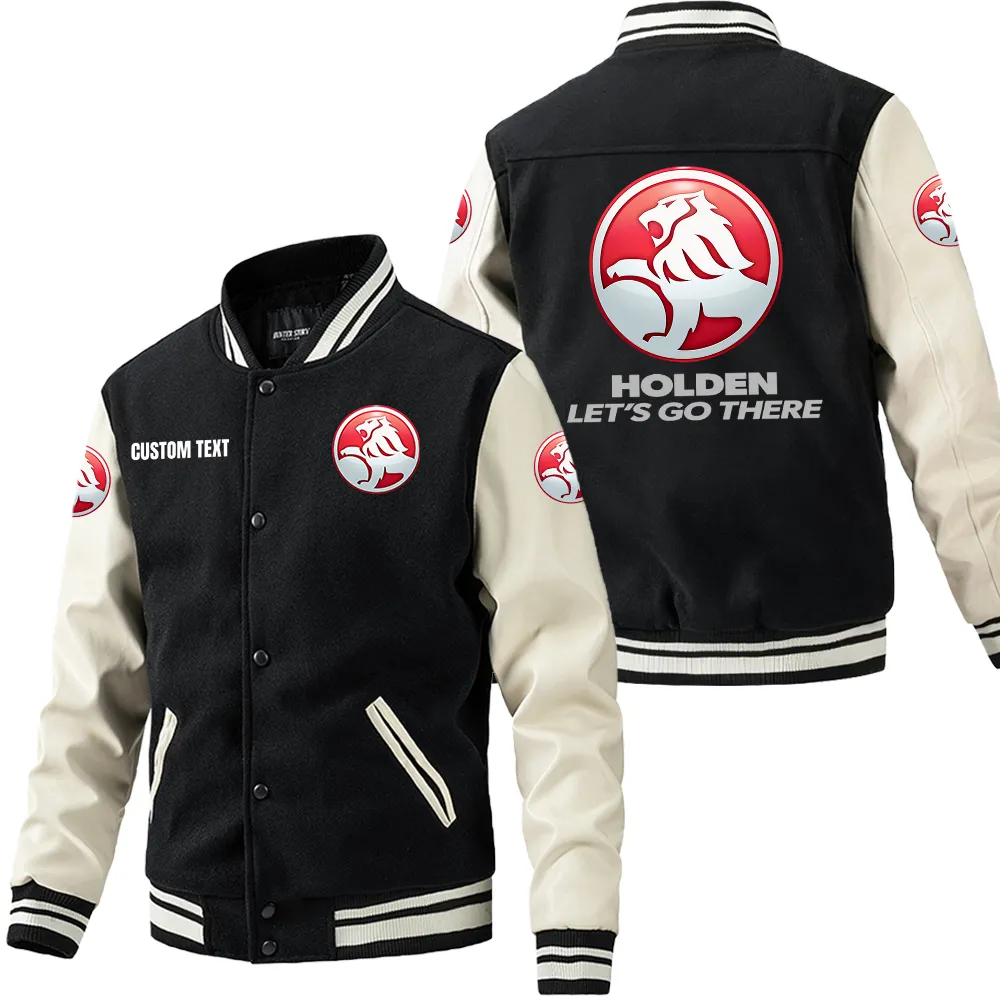 holden leder baseballjacke fr auto fans rmel mit all over print personalisierbar mit wunschname car1801112107 schwarz wei vj1bs