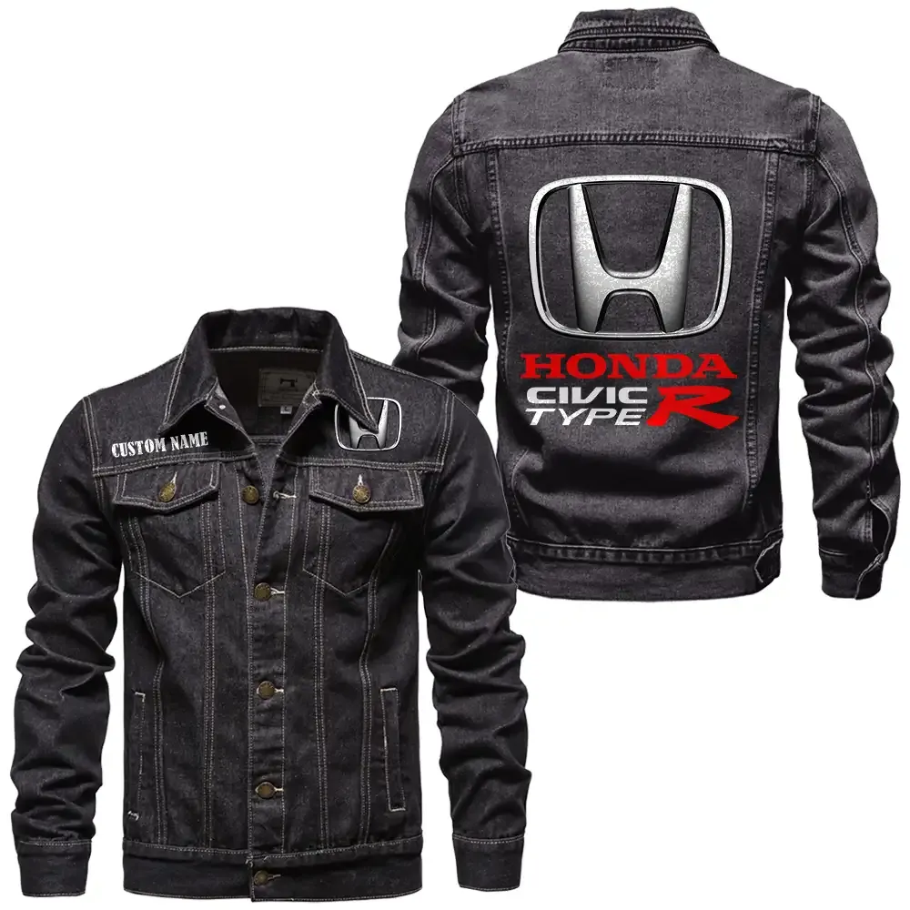 honda civic type r jeansjacke fr auto fans vintage stil mit wunschname personalisierbar car1901132138 schwarz iyie6