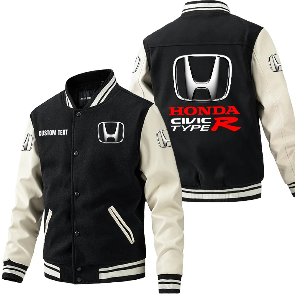 honda civic type r leder baseballjacke fr auto fans rmel mit all over print personalisierbar mit wunschname car1801112109 schwarz wei ito1o