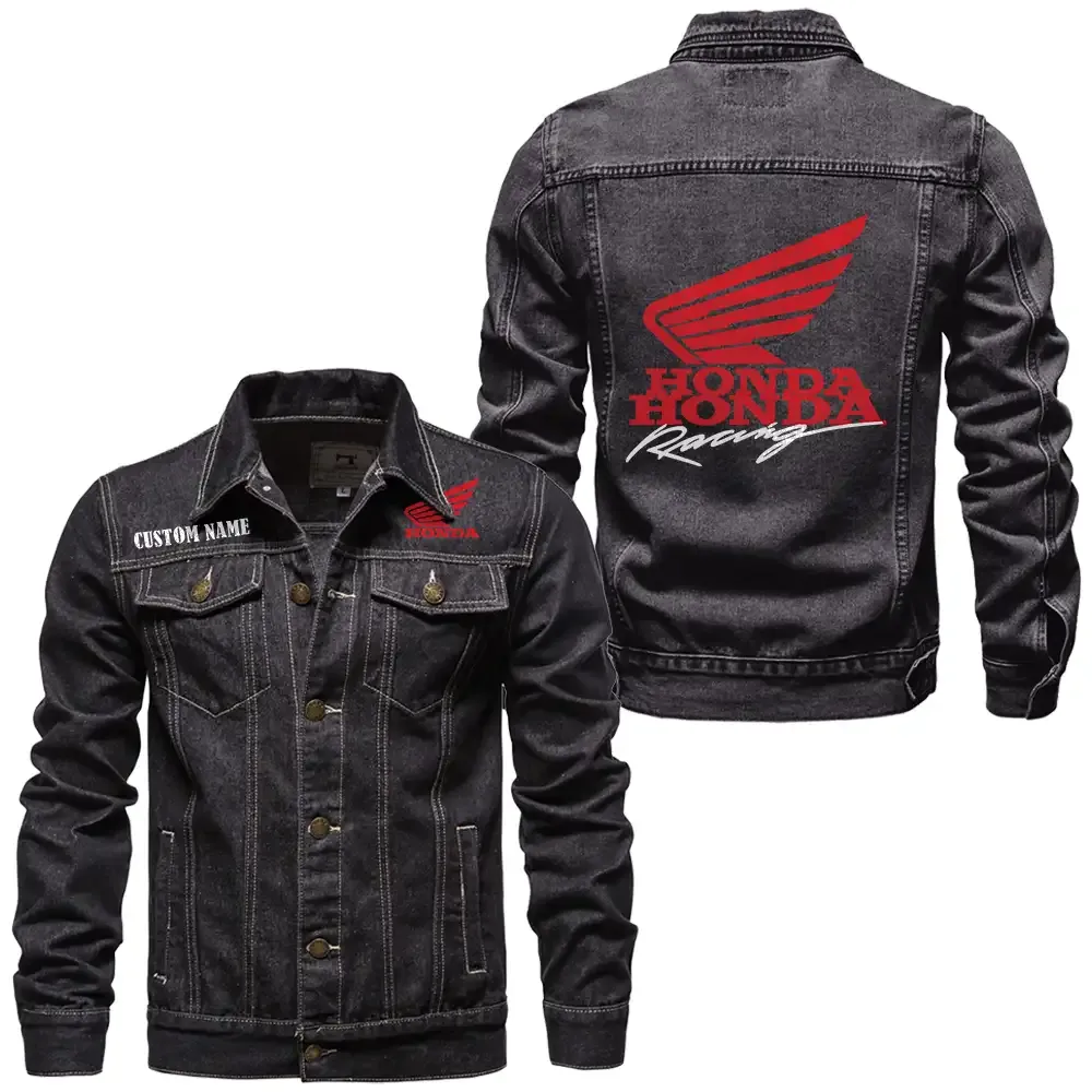 honda motor jeansjacke fr auto fans vintage stil mit wunschname personalisierbar car1901132140 schwarz wuevg