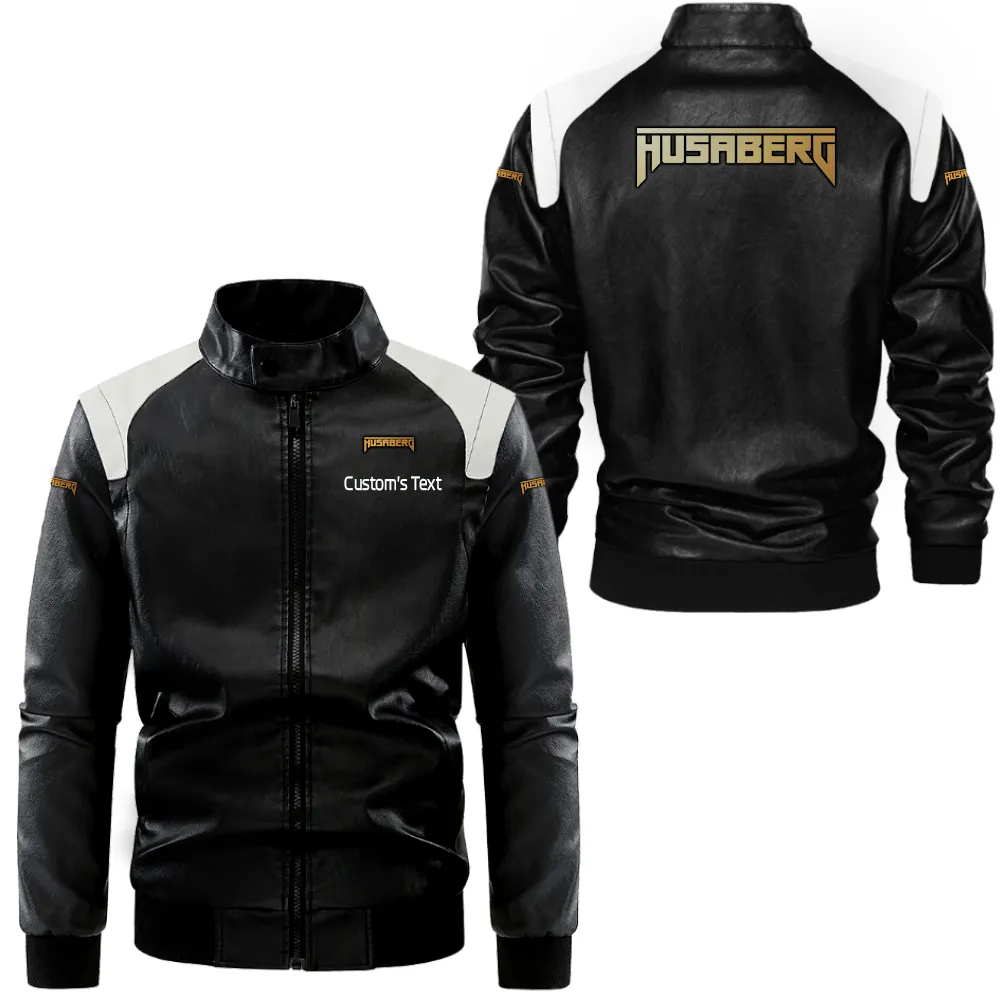 husaberg lederjacke in schwarz wei fr auto fans allover print personalisierbar mit wunschname car0801062175 eqgil