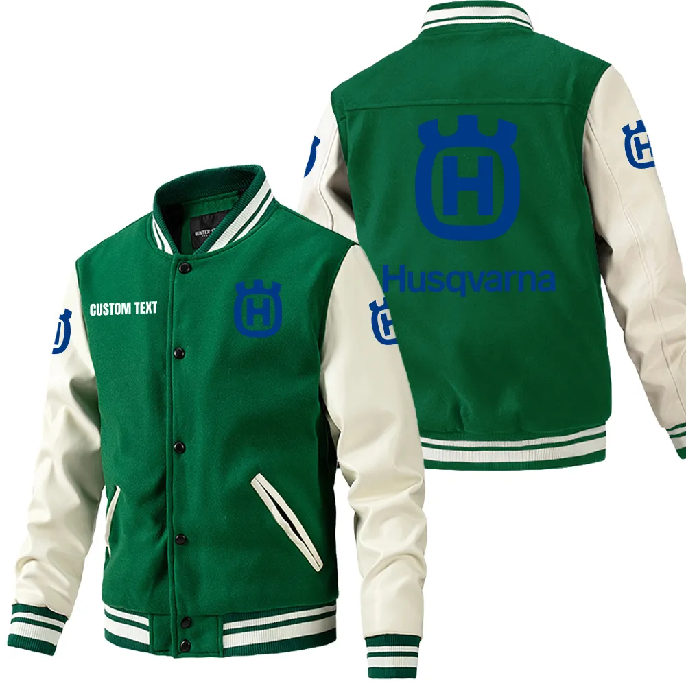 husqvarna leder baseballjacke fr auto fans rmel mit all over print personalisierbar mit wunschname car1801112113 grn fvzuu
