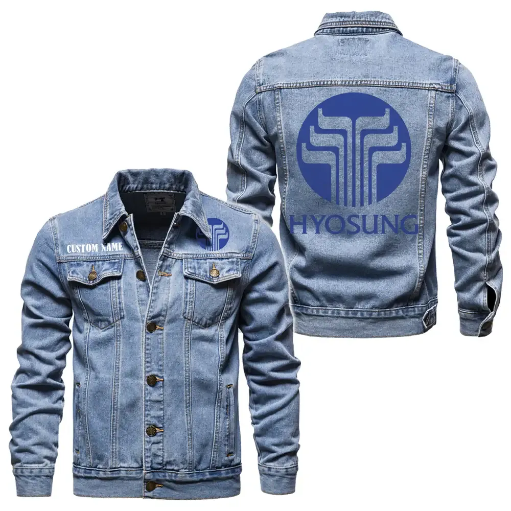Hyosung Jeansjacke für Auto-Fans – Vintage-Stil mit Wunschname personalisierbar CAR1901132144 - Hellblau