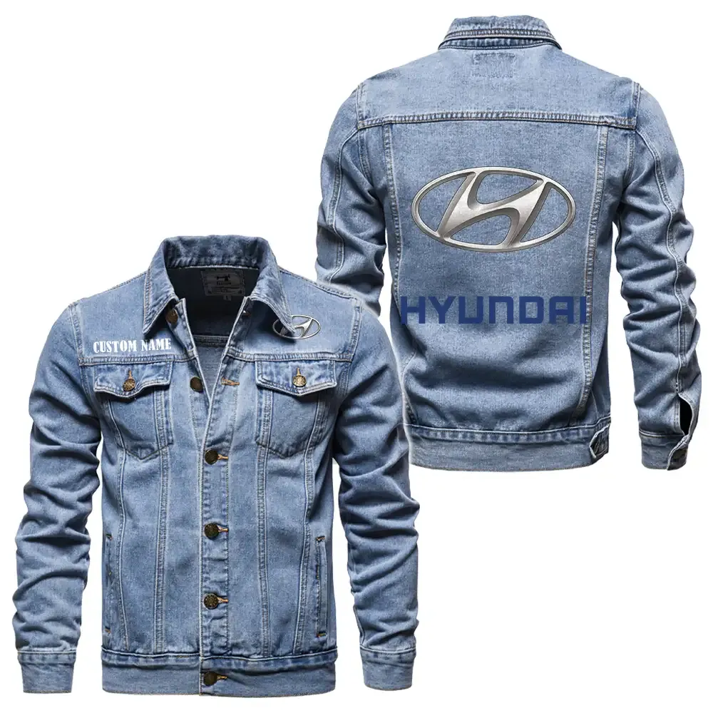 hyundai jeansjacke fr auto fans vintage stil mit wunschname personalisierbar car1901132145 hellblau jcmt0