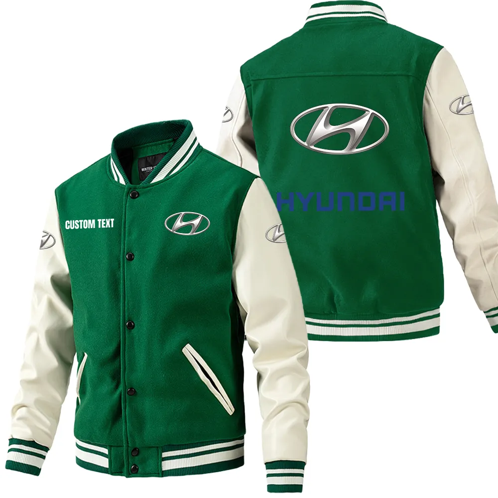 hyundai leder baseballjacke fr auto fans rmel mit all over print personalisierbar mit wunschname car1801112114 grn