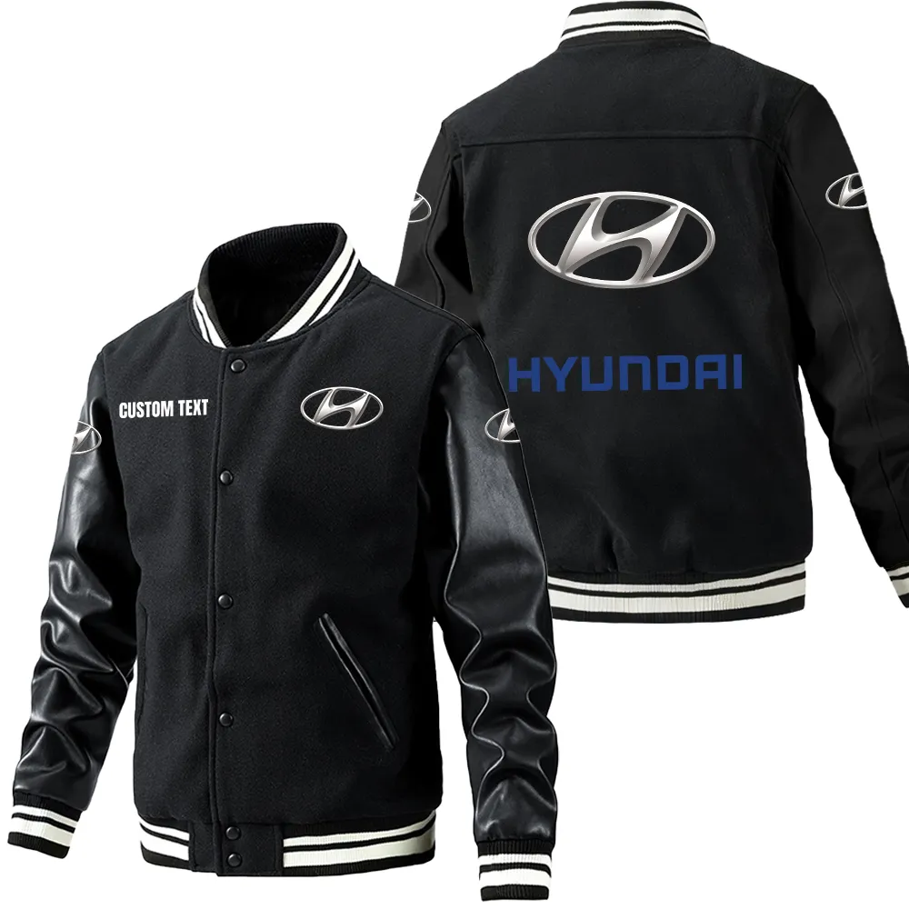 hyundai leder baseballjacke fr auto fans rmel mit all over print personalisierbar mit wunschname car1801112114 schwarz nj2vf