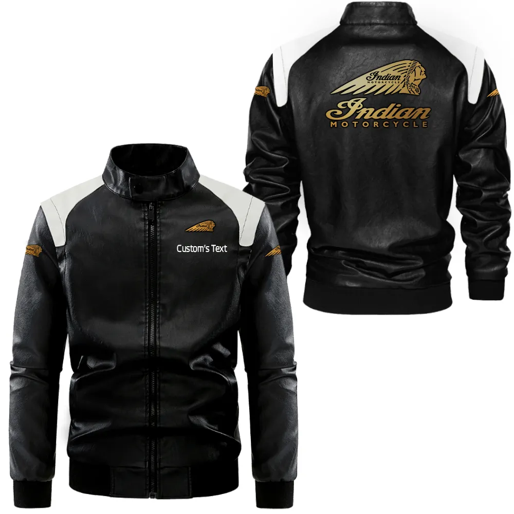 indian lederjacke in schwarz wei fr auto fans allover print personalisierbar mit wunschname car0801062182