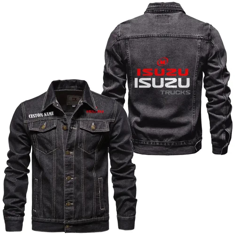 isuzu jeansjacke fr auto fans vintage stil mit wunschname personalisierbar car1901132149 schwarz aaw6j