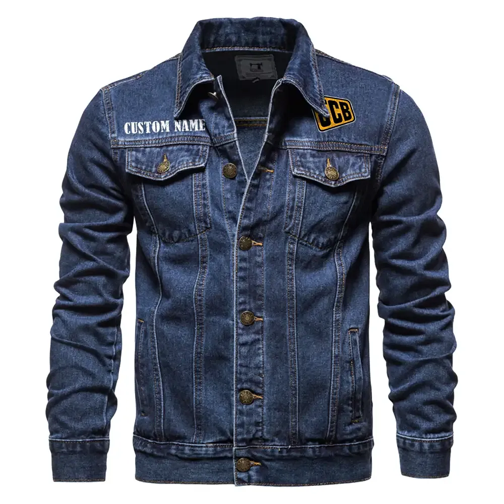 Jcb Jeansjacke für Auto-Fans – Vintage-Stil mit Wunschname personalisierbar CAR1901132154 - Dunkelblau