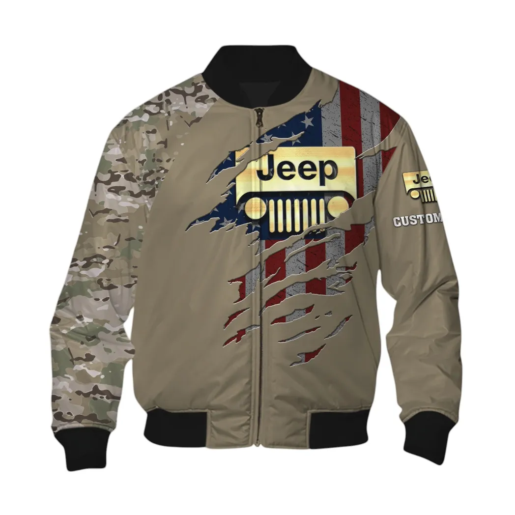 Jeep Bomberjacke für Sportwagen-Fans, All Over Print Geschenk für Auto-Enthusiasten Jeep Fans CAR46021725050-6