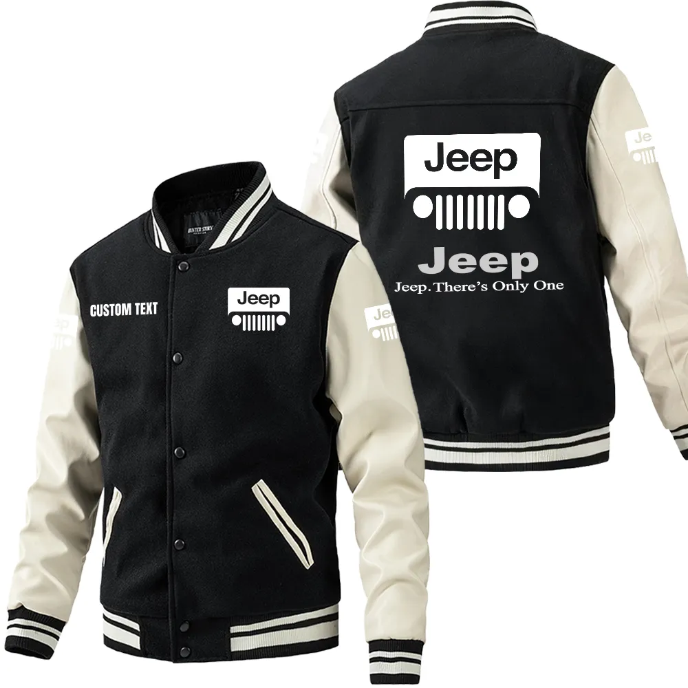 jeep leder baseballjacke fr auto fans rmel mit all over print personalisierbar mit wunschname car1801112120 schwarz wei a5udo