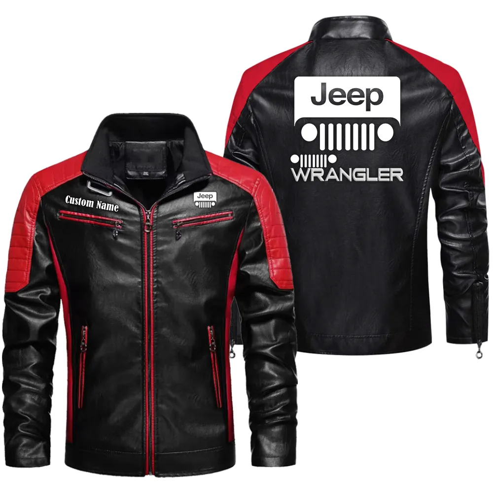 jeep wrangler custom herren lederjacke fr autoliebhaber perfektes geschenk mit namen car0401022175 rot iwp5k