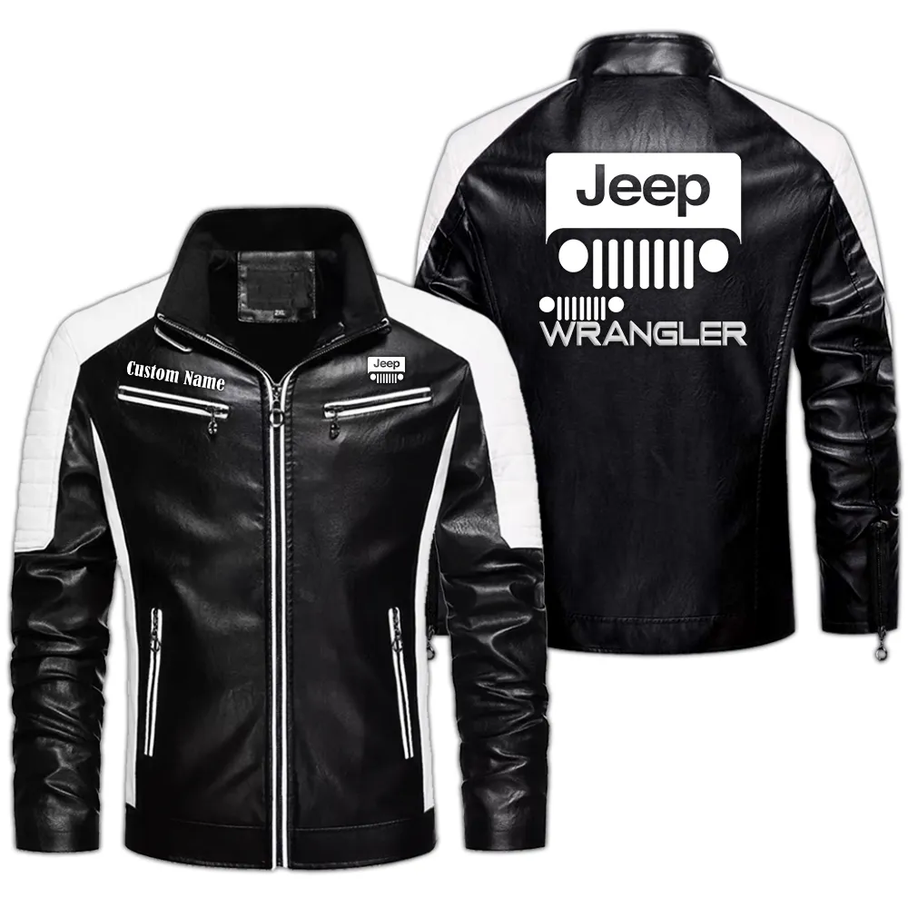 jeep wrangler custom herren lederjacke fr autoliebhaber perfektes geschenk mit namen car0401022175 schwarz eea5d