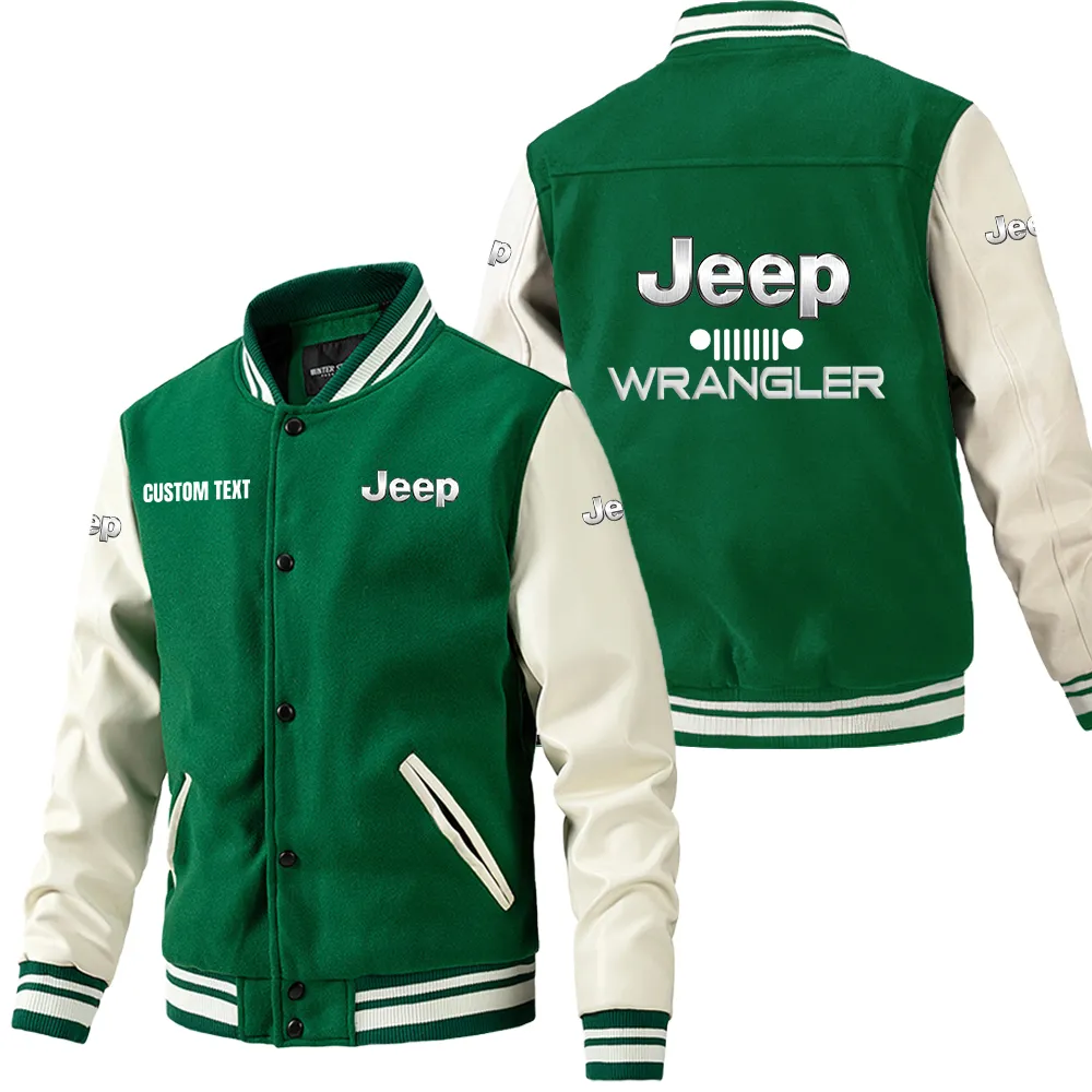 jeep wrangler leder baseballjacke fr auto fans rmel mit all over print personalisierbar mit wunschname car1801112121 grn lsvwe