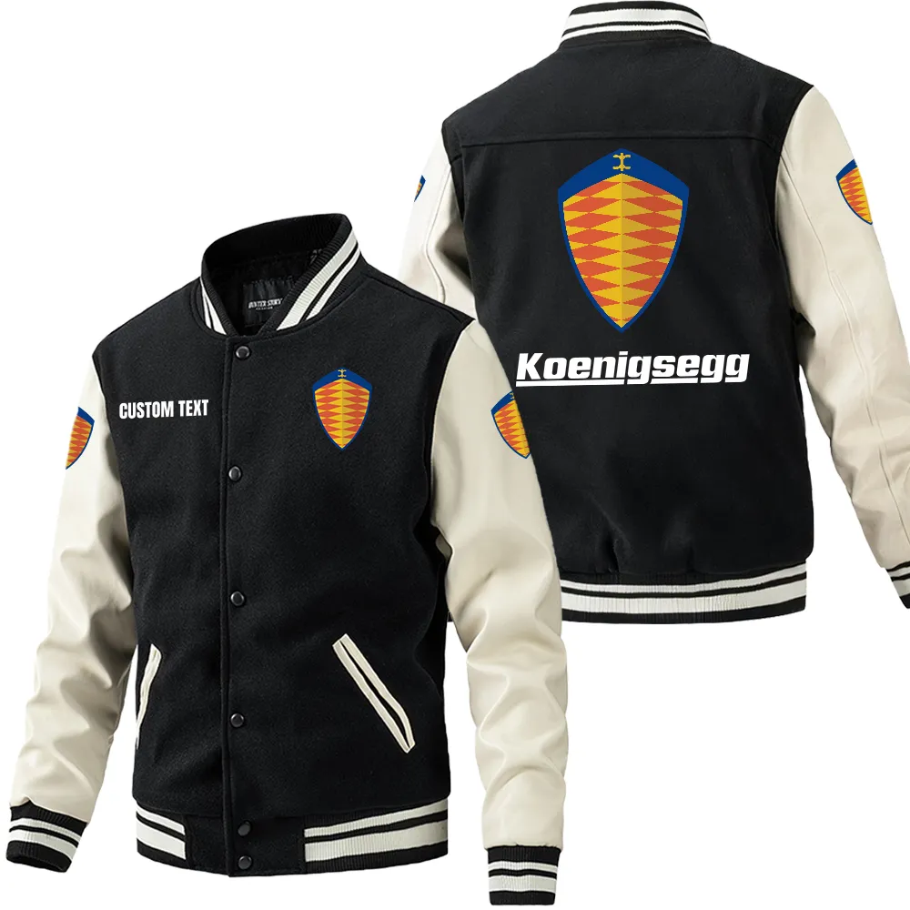 koenigsegg leder baseballjacke fr auto fans rmel mit all over print personalisierbar mit wunschname car1801112124 schwarz wei ozlqt