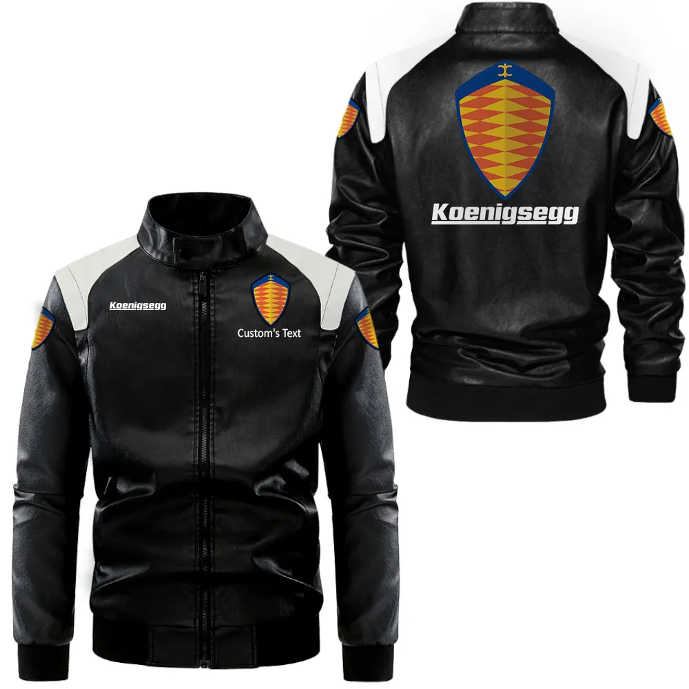 koenigsegg lederjacke in schwarz wei fr auto fans allover print personalisierbar mit wunschname car0801062202 lbtfp