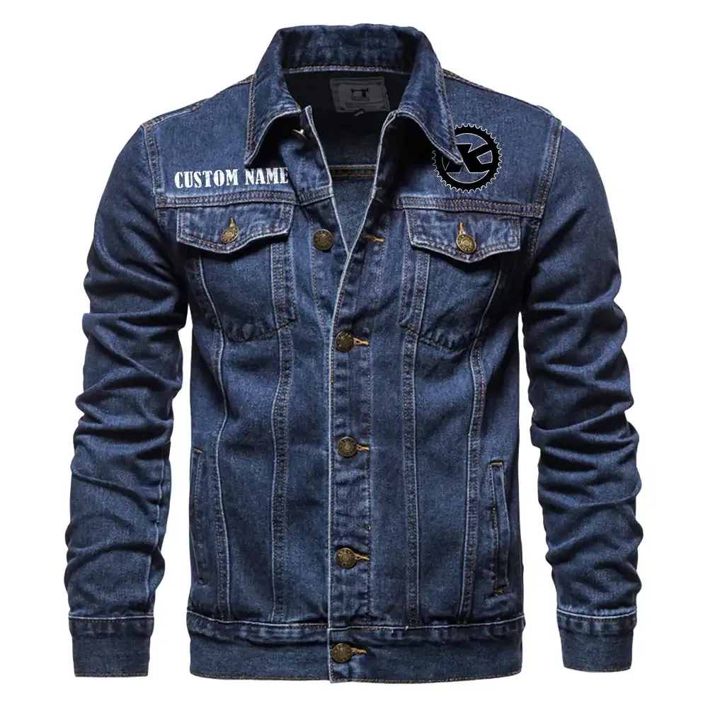 Kona Bicycle Company Jeansjacke für Auto-Fans – Vintage-Stil mit Wunschname personalisierbar CAR1901132165 - Dunkelblau
