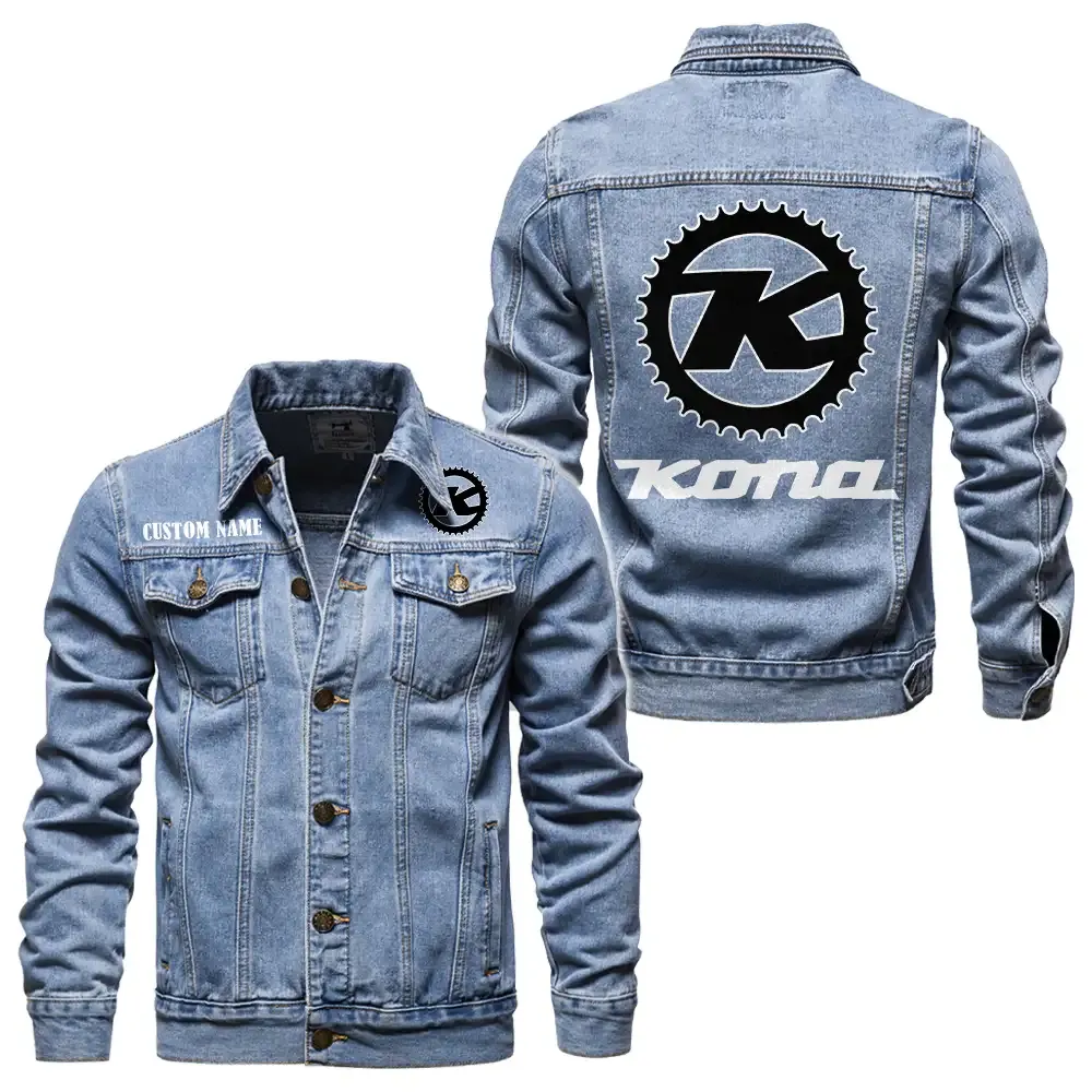 kona bicycle company jeansjacke fr auto fans vintage stil mit wunschname personalisierbar car1901132165 hellblau