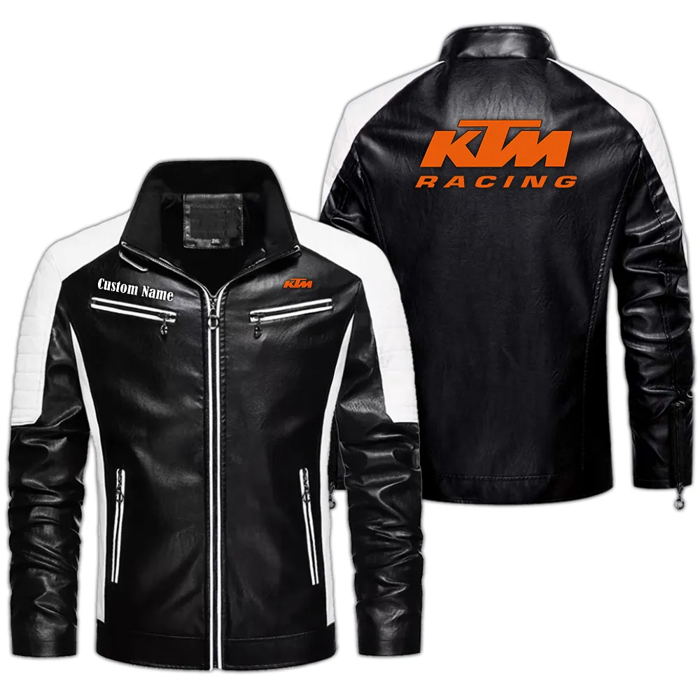 ktm custom herren lederjacke fr autoliebhaber perfektes geschenk mit namen car0401022190 schwarz a7fzy