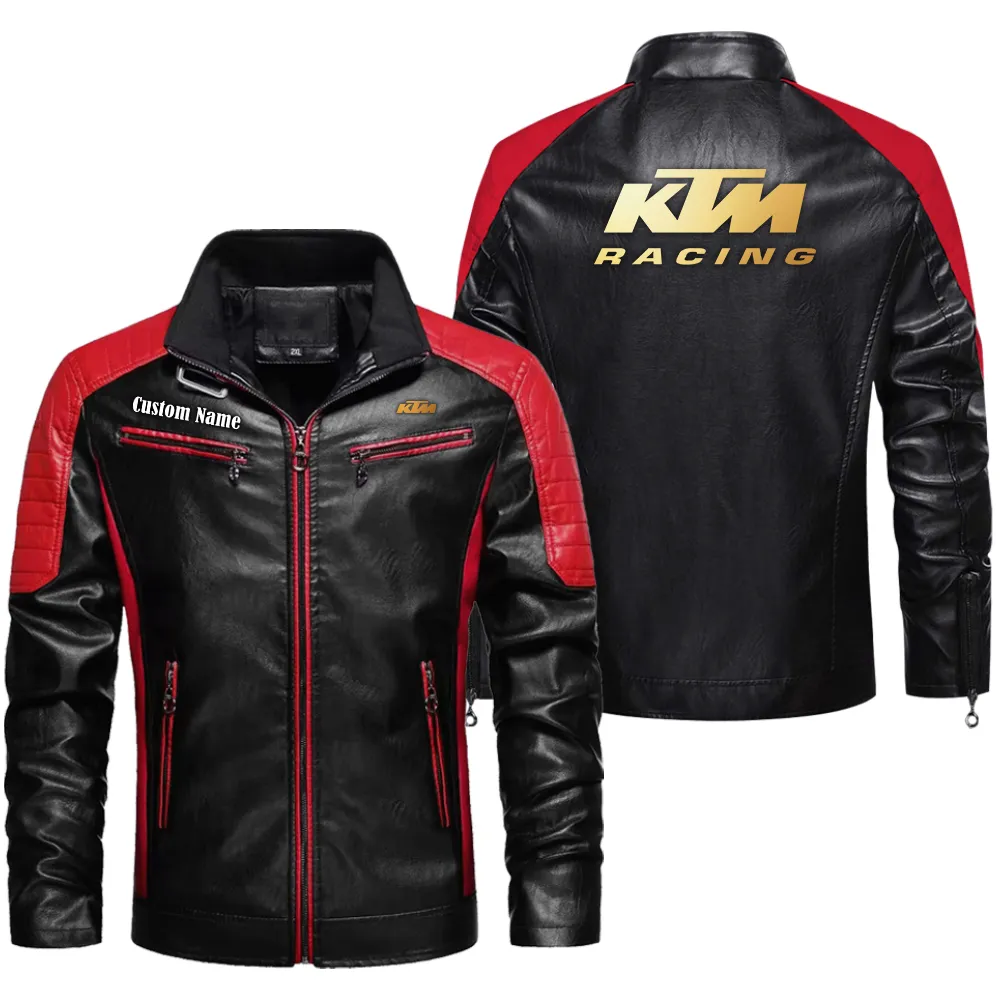 ktm custom herren lederjacke fr autoliebhaber perfektes geschenk mit namen car0401022191 rot g4pmc