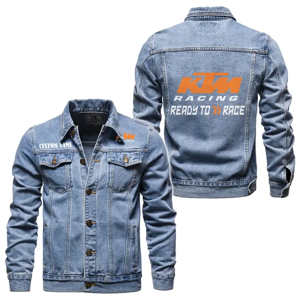 ktm jeansjacke fr auto fans vintage stil mit wunschname personalisierbar car1901132166 hellblau qzcf1