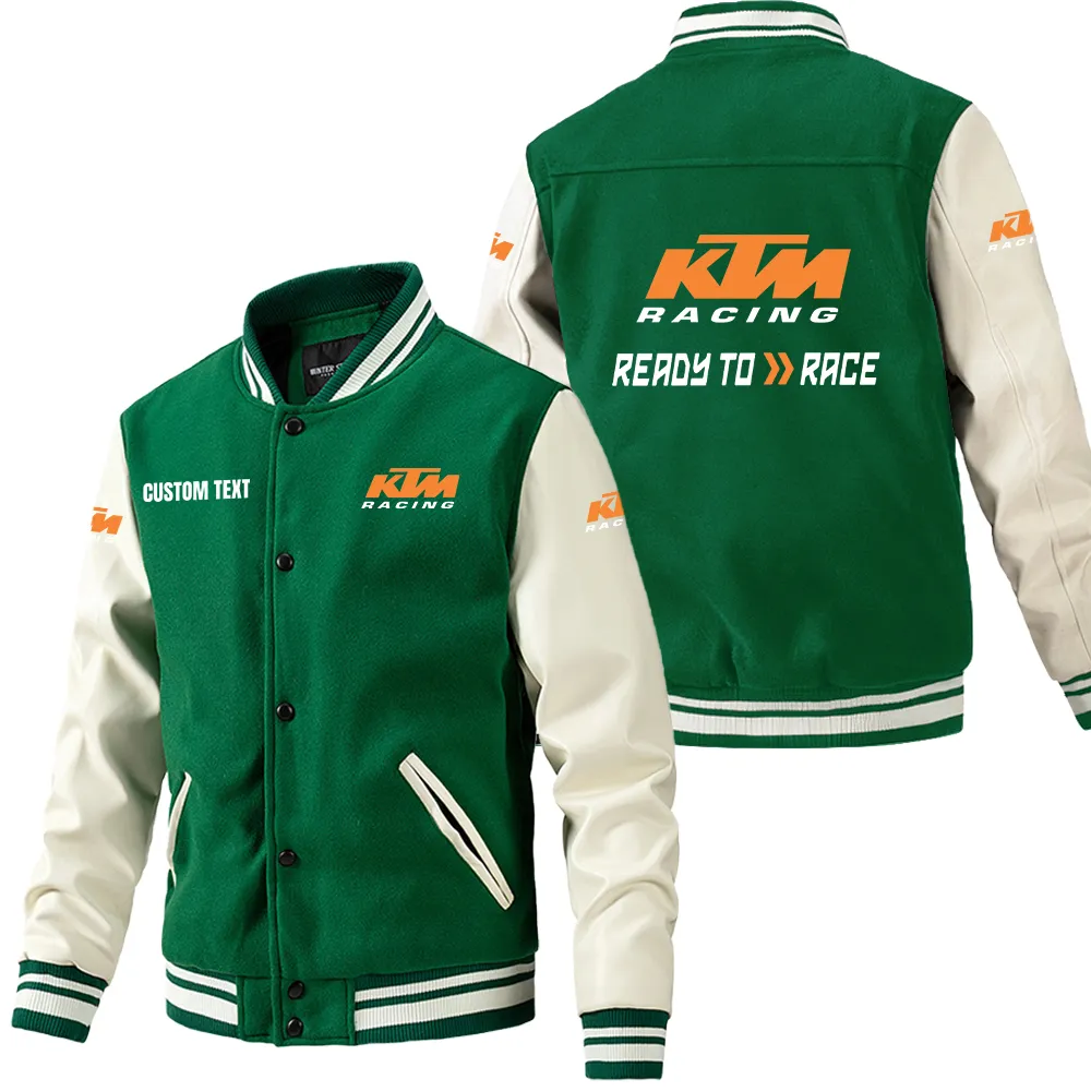 ktm racing leder baseballjacke fr auto fans rmel mit all over print personalisierbar mit wunschname car1801112126 grn v6pud