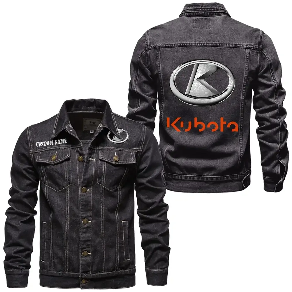 Kubota Jeansjacke für Auto-Fans – Vintage-Stil mit Wunschname personalisierbar CAR1901132167 - Schwarz