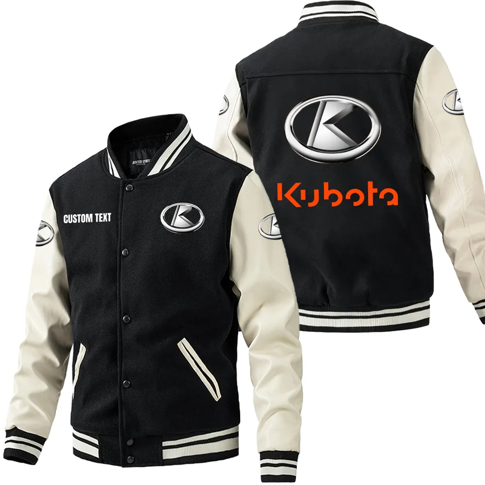 kubota leder baseballjacke fr auto fans rmel mit all over print personalisierbar mit wunschname car1801112127 schwarz wei 17atk