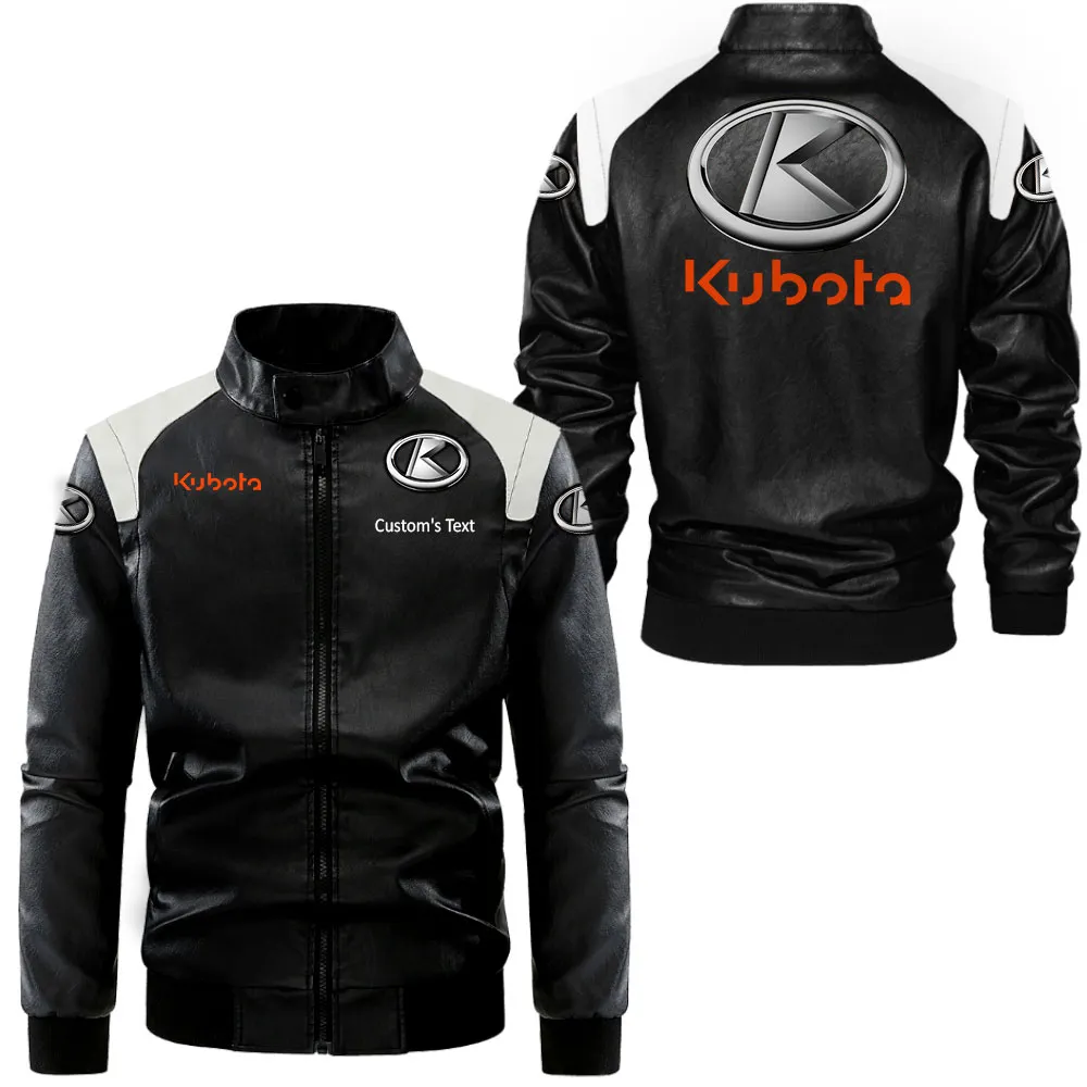 kubota lederjacke in schwarz wei fr auto fans allover print personalisierbar mit wunschname car0801062208 7cc3d