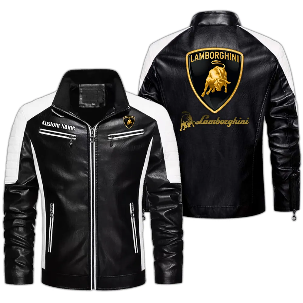 lamborghini custom herren lederjacke fr autoliebhaber perfektes geschenk mit namen car0401022194 schwarz qythw