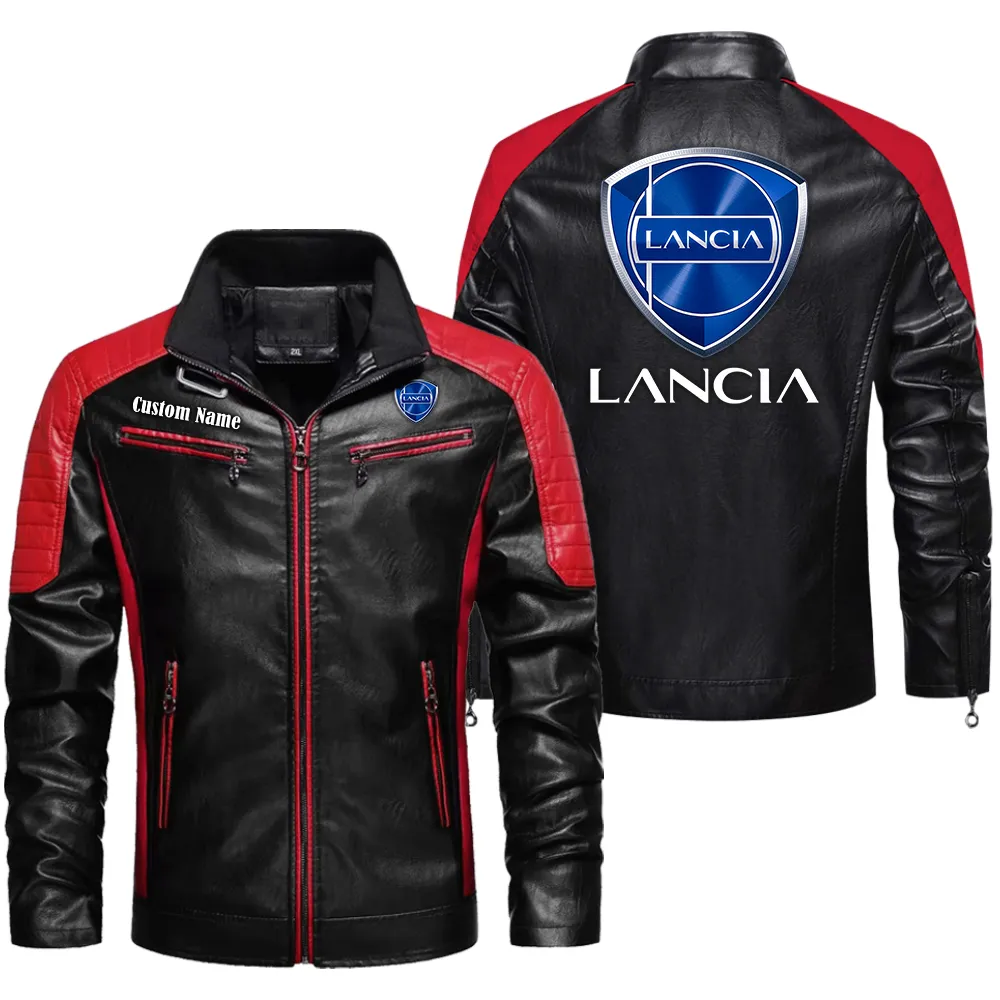lancia custom herren lederjacke fr autoliebhaber perfektes geschenk mit namen car0401022198 rot lhjtg