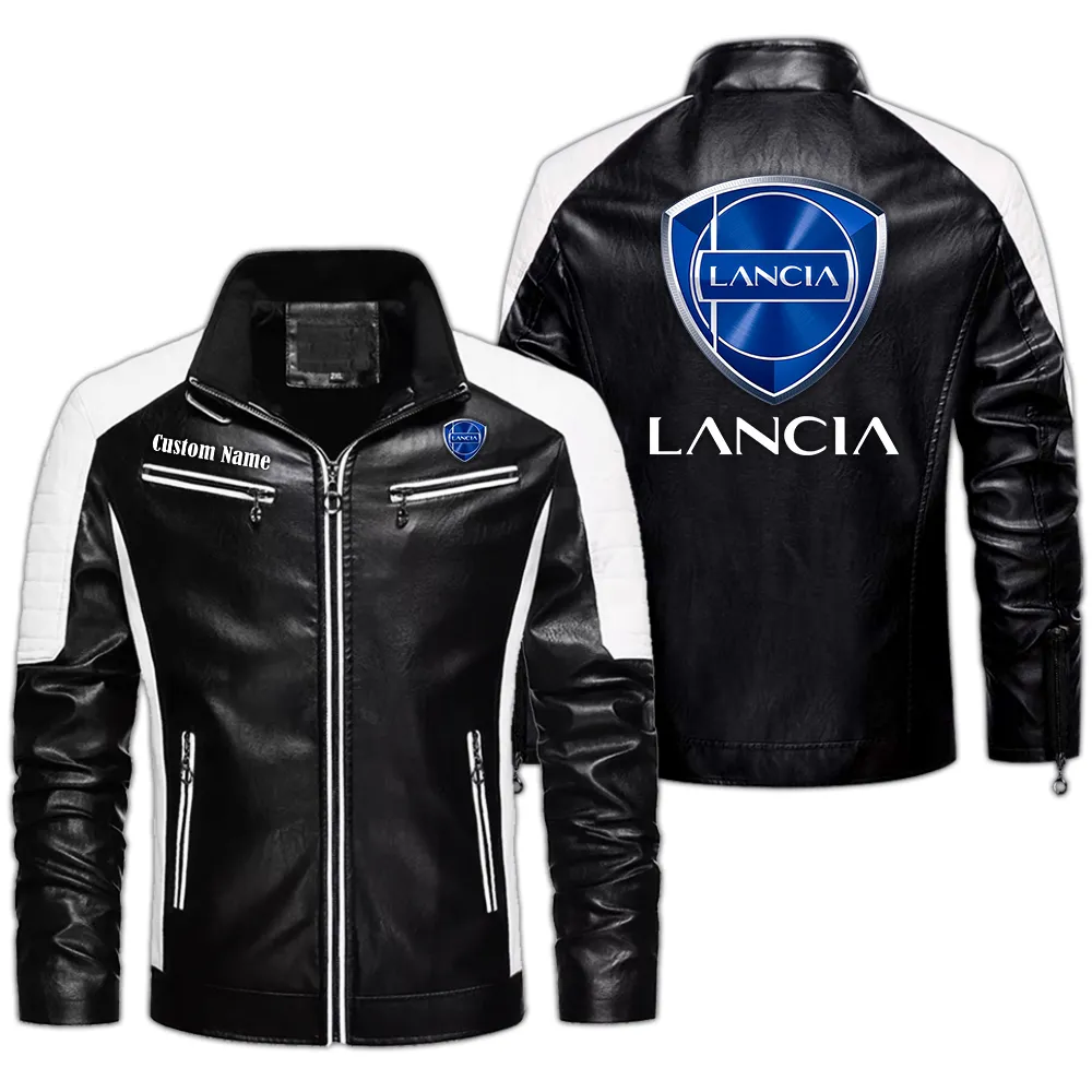 lancia custom herren lederjacke fr autoliebhaber perfektes geschenk mit namen car0401022198 schwarz a46ty