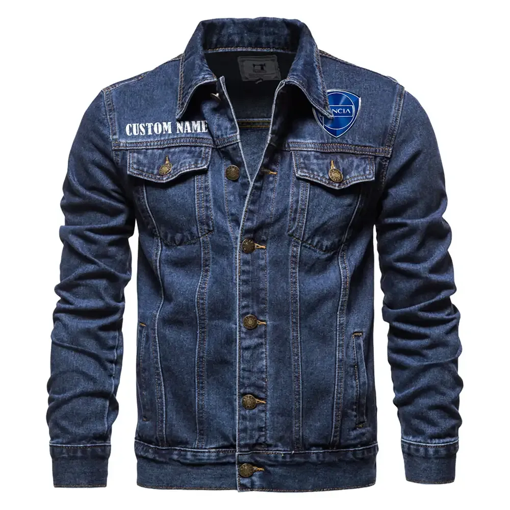 Lancia Jeansjacke für Auto-Fans – Vintage-Stil mit Wunschname personalisierbar CAR1901132172 - Dunkelblau
