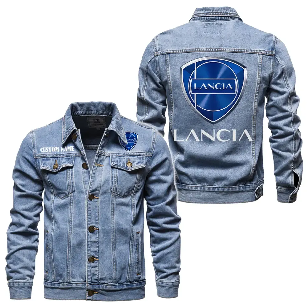 lancia jeansjacke fr auto fans vintage stil mit wunschname personalisierbar car1901132172 hellblau zhl1o