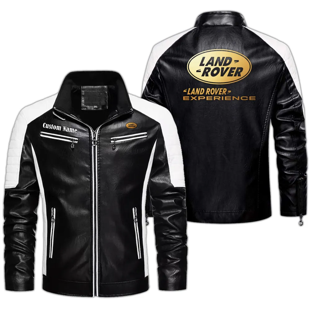 land rover custom herren lederjacke fr autoliebhaber perfektes geschenk mit namen car0401022202 schwarz 5o5wc