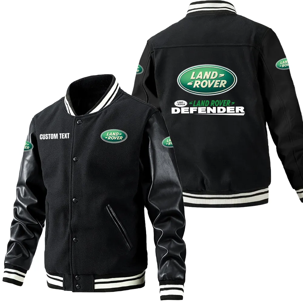 land rover defender leder baseballjacke fr auto fans rmel mit all over print personalisierbar mit wunschname car1801112131 schwarz loia7