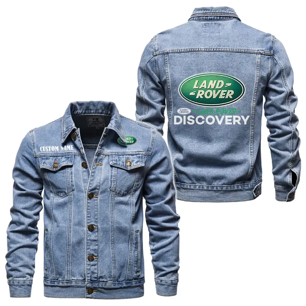 Land Rover Discovery Jeansjacke für Auto-Fans – Vintage-Stil mit Wunschname personalisierbar CAR1901132176 - Hellblau