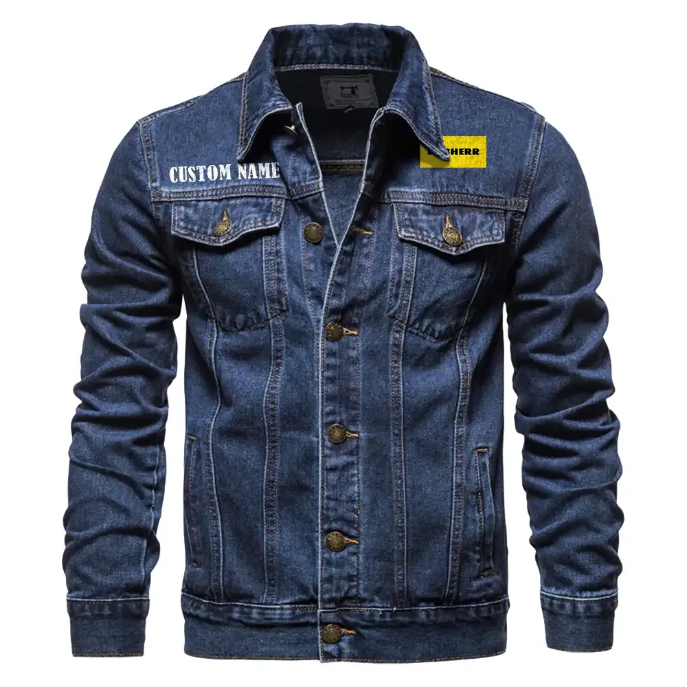 Liebherr Jeansjacke für Auto-Fans – Vintage-Stil mit Wunschname personalisierbar CAR1901132180 - Dunkelblau