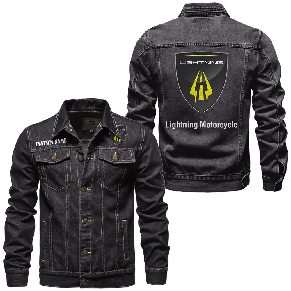 lightning motorcycle jeansjacke fr auto fans vintage stil mit wunschname personalisierbar car1901132181 schwarz k3ww8