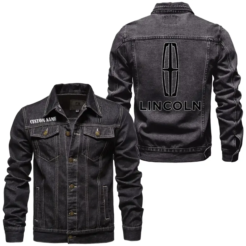 lincoln jeansjacke fr auto fans vintage stil mit wunschname personalisierbar car1901132182 schwarz o8dcb